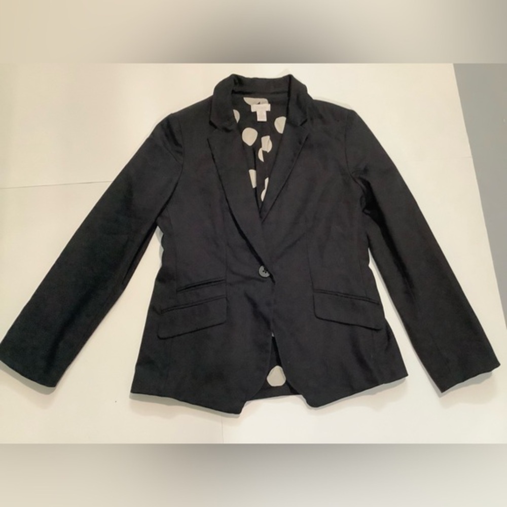 Chicos Blazer Women's Size 0 Black City Chic One Button Coat